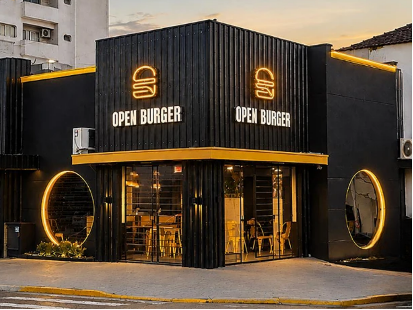 Fachada da unidade Open Burger Americana
